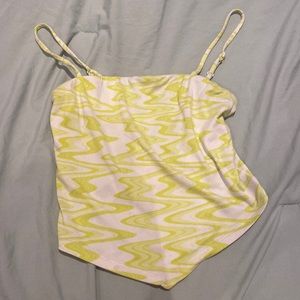 Green/White bandana crop top